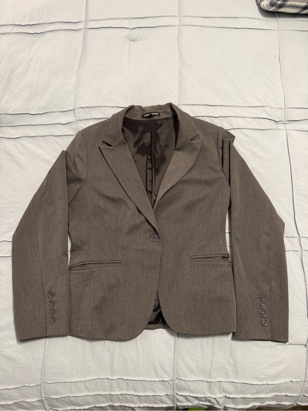 Express Women's Gray Single-Button Blazer